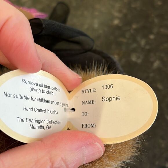 The Bearington Collection Sophie 14” Plush Bear With Tag Retired - Picture 11 of 11